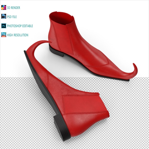 PSD witch boots 3d modeling arquivo psd