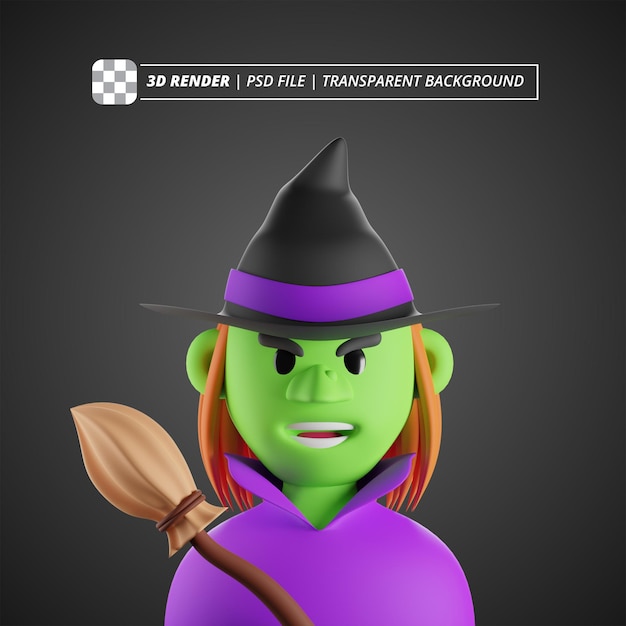 PSD wizard avatar 3d render imágenes aisladas