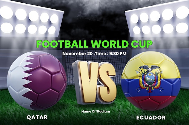 WM-Gruppenphase spielt Katar gegen Ecuador Anzeigetafelübertragung oder WM-Fußballvorlage