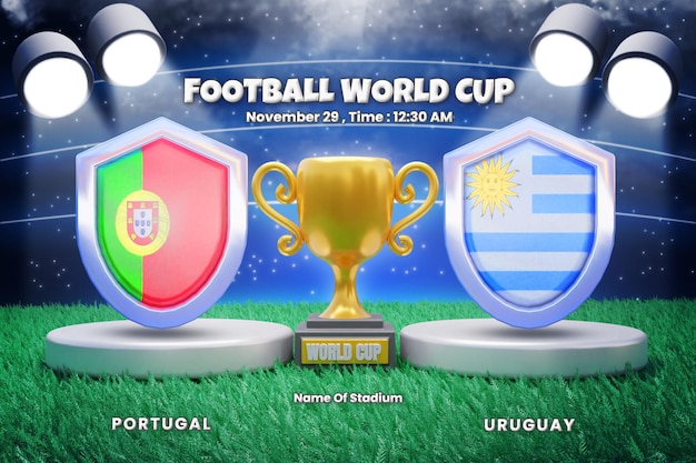 WM-Gruppenphase spielt Portugal gegen Uruguay Anzeigetafelübertragung oder WM-Fußballvorlage