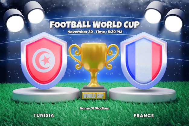 WM-Gruppenphase spielt Tunesien gegen Frankreich Anzeigetafelübertragung oder WM-Fußballvorlage