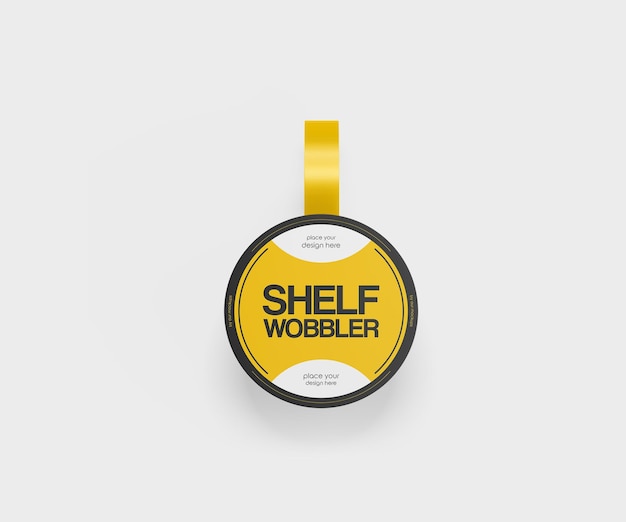 PSD wobbler-mockup mit rundem regal