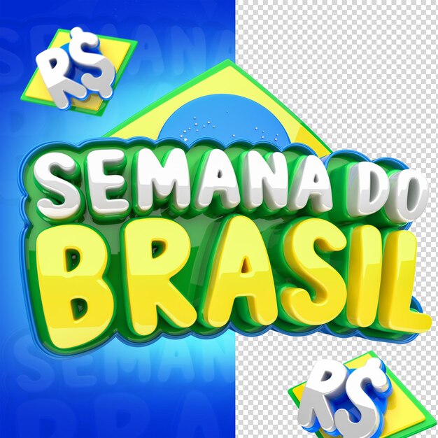 PSD woche der brasilianischen briefmarke 3d