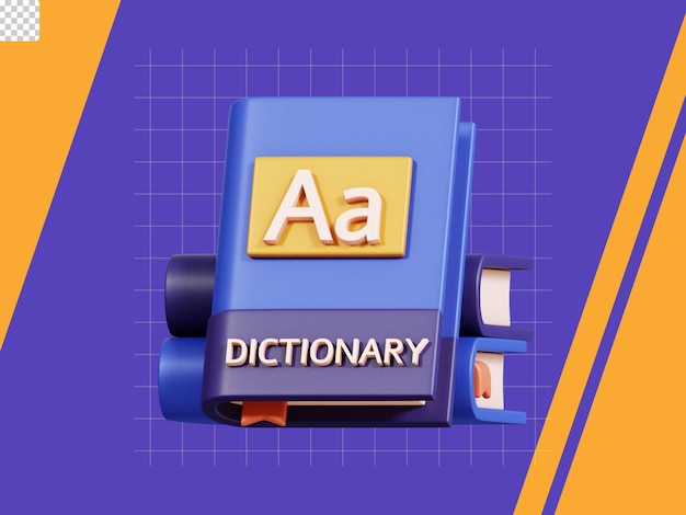 Wörterbuch-buch 3d-symbol
