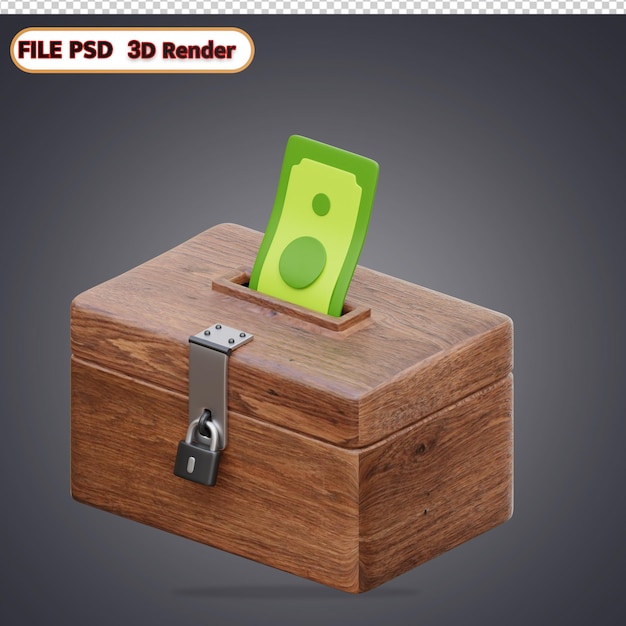 PSD wohltätigkeitsbox 3d