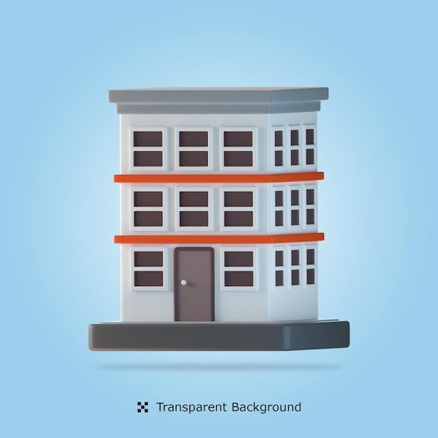 Wohnung 3D-Symbol-Darstellung