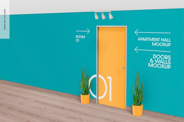 PSD wohnung hall mockup perspektive