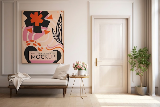 Wohnungstür mit Poster-Mockup-Design