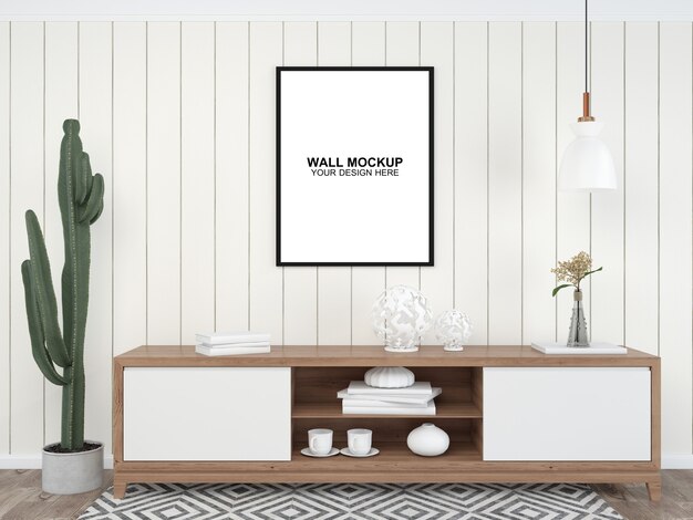 Wohnzimmer interieur haus modell bodenmöbel hintergrund, minimalistisches design kopie raum vorlage psd