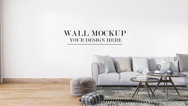 Wohnzimmer leere mockup-wand