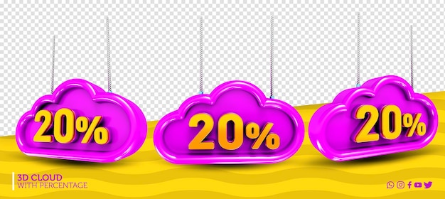 WOLKE 3D MIT BUNTER PROZENTSATZ FÜR DEN TAG DER KINDER