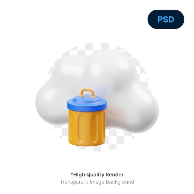 PSD wolke löschen 3d icon premium psd