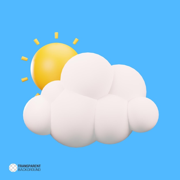Wolke mit Sonne 3D-Wetter