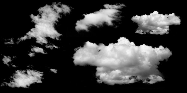 Wolken auf schwarzem Hintergrund
