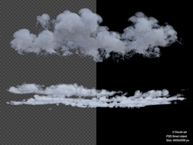 Wolken isoliert 3D-Rendering