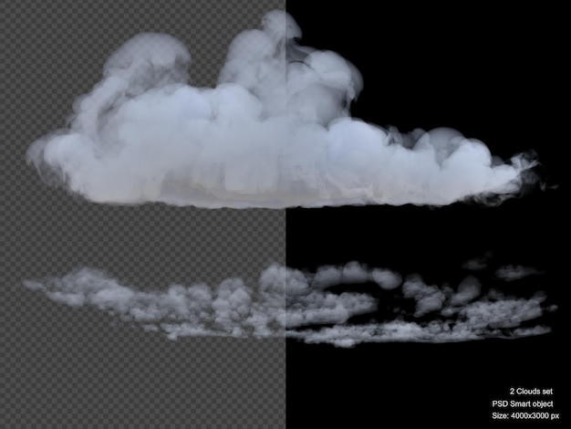 Wolken isoliert 3D-Rendering