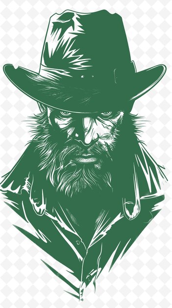 PSD wolverine com um chapéu de lenhador e uma expressão áspera post animals sketch art vector collections