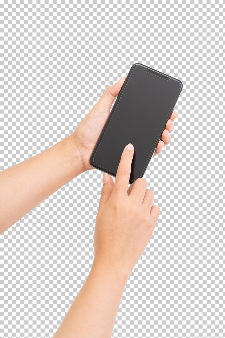 PSD woman hand holding mobile phone