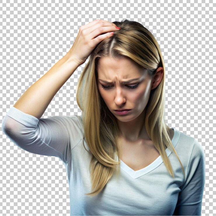 Woman showing pain in shoulder