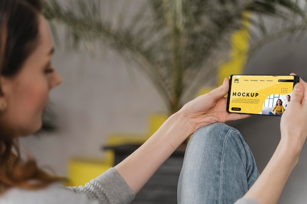 woman using mobile