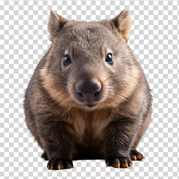 Wombat aislado sobre un fondo transparente