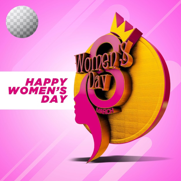 Womens Day Design in 3D mit transparentem Hintergrund gerendert