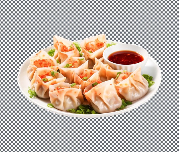 PSD wontons de porco e camarão deliciosos e saborosos isolados em fundo transparente