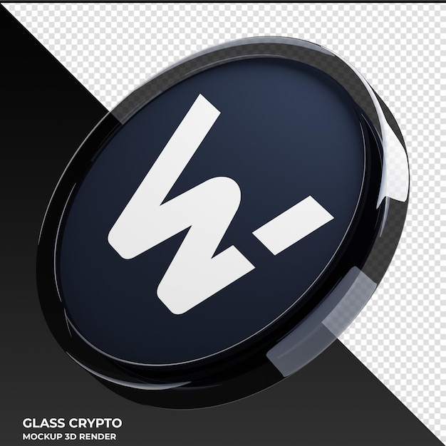 Woo network woo glass crypto coin ilustración 3d