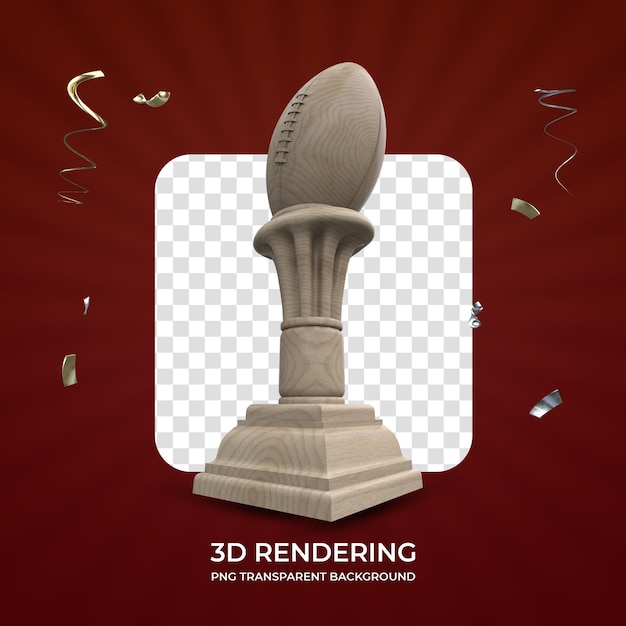 PSD wood awarding trophy 3d renderizando fundo transparente isolado