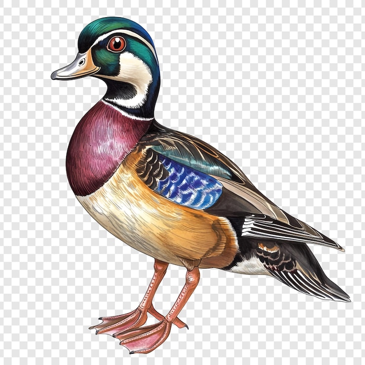 PSD wood duck illustration