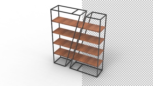 Wood shelf top view with shadow 3d render
