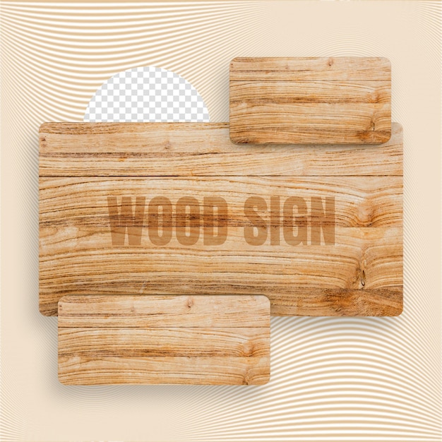 wood sign 3d render