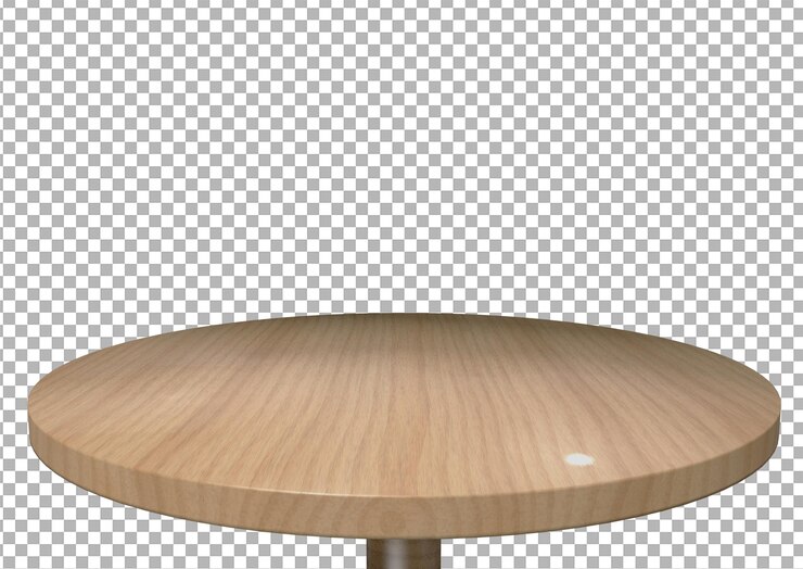 Wood table top isolated on transparent
