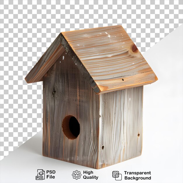 PSD wooden birdhouse design on transparent background with png file