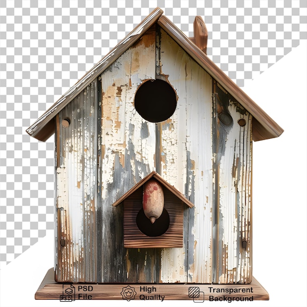PSD wooden birdhouse design on transparent background with png file