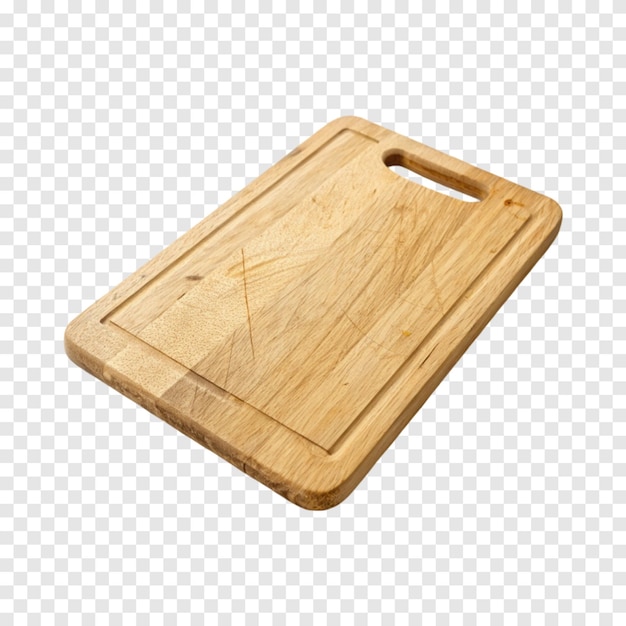 Wooden Cutting Board isolated on Transparent White Background b