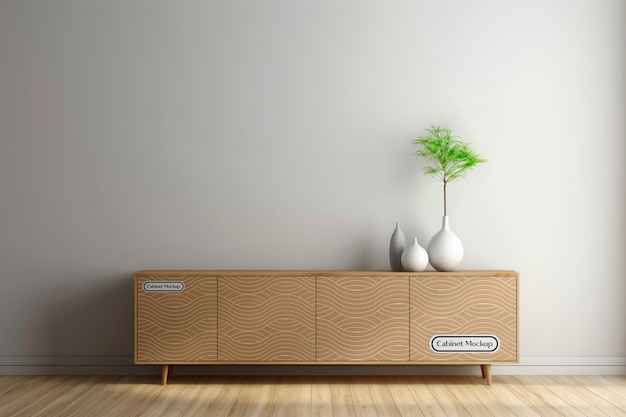 PSD wooden furniture mockup design