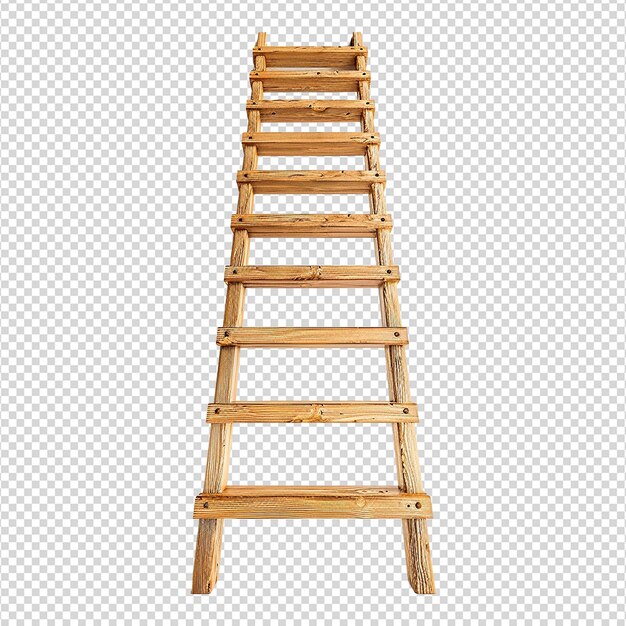 PSD wooden ladder of success on transparent background