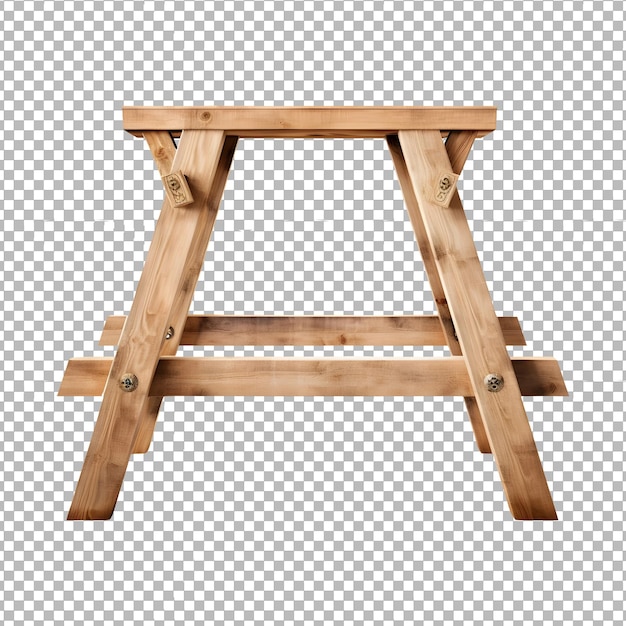 PSD wooden_sawhorse aislado sobre un fondo transparente