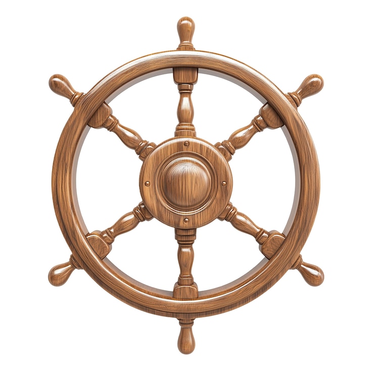 PSD wooden ship steering