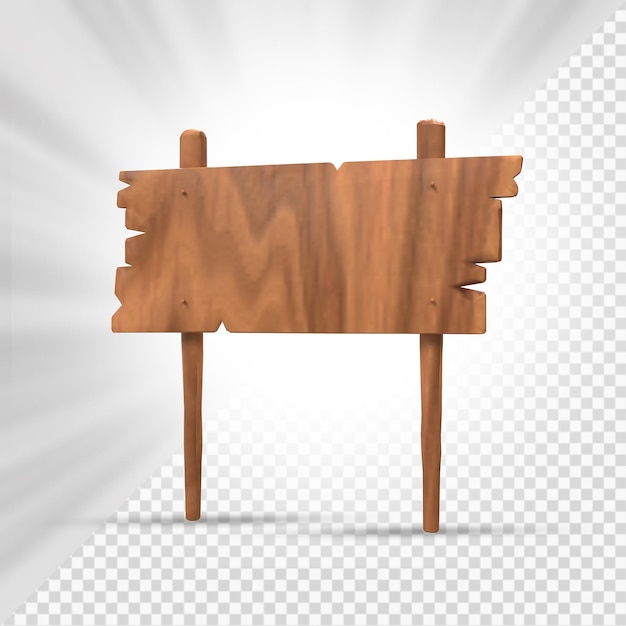 wooden signs 3d render