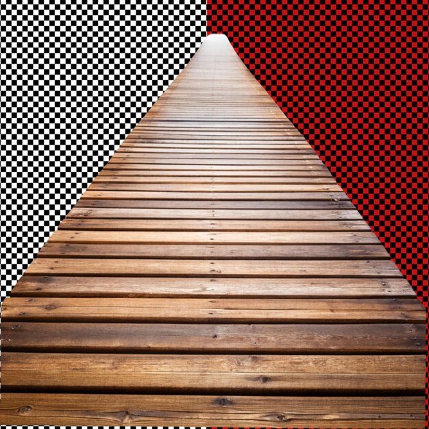 PSD wooden walkway on transparent background