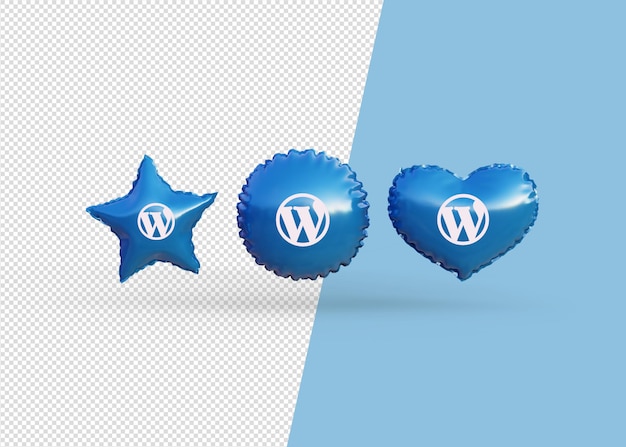 PSD wordpress-symbolballons isoliert rendern