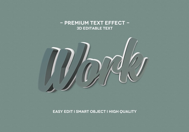 Work 3d-textstil-effektvorlage