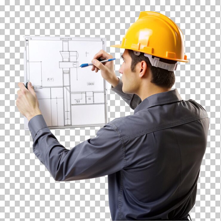 PSD worker drawing the sketch of plan