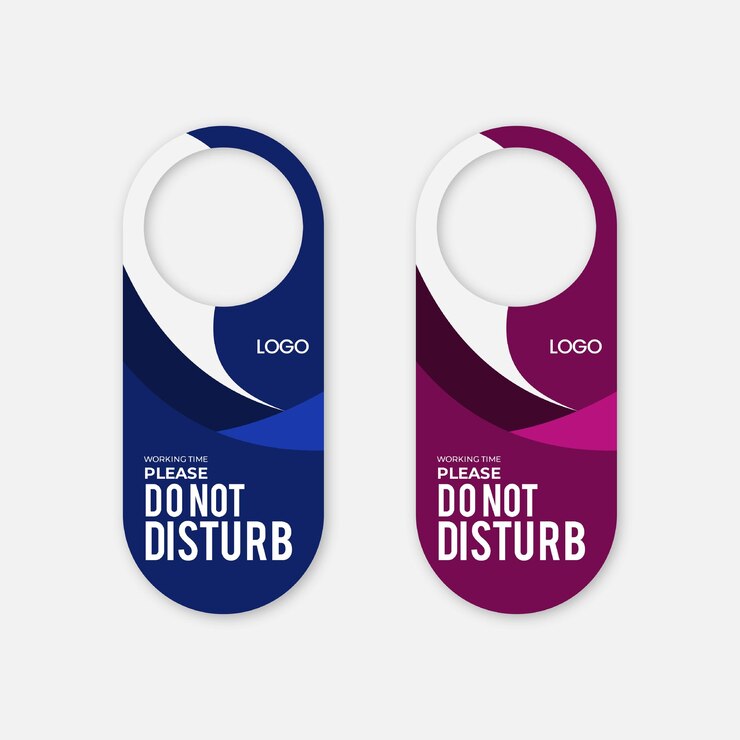 PSD working time please do not disturb the blue door hanger