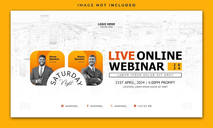PSD workshop coinvolgente webinar modello di banner per i social media