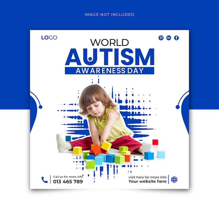 PSD world autism awareness day-banner-vorlage für soziale medien
