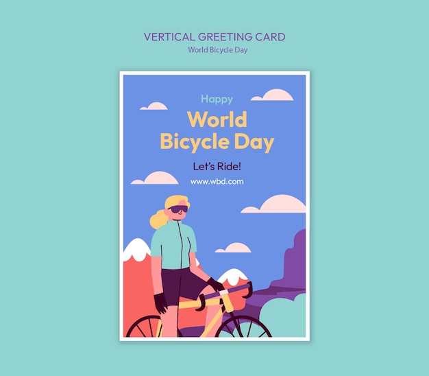 PSD world bicycle day celebration template