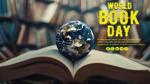 PSD world book day social media post template